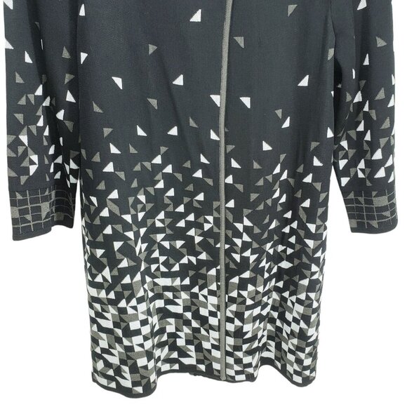 Ming Wang Top Button Cardigan Women's Size S Black Gray Triangle - Picture 4 of 10